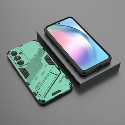 For Samsung Galaxy A55 5G Case Scratch-proof TPU+PC Kickstand Phone Back Shell