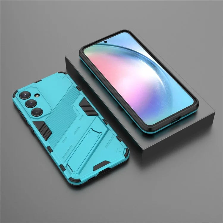 For Samsung Galaxy A55 5G Case Scratch-proof TPU+PC Kickstand Phone Back Shell