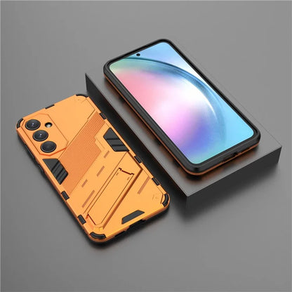 For Samsung Galaxy A55 5G Case Scratch-proof TPU+PC Kickstand Phone Back Shell