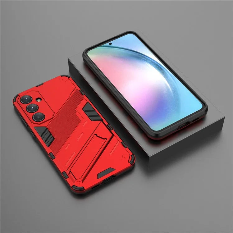 For Samsung Galaxy A55 5G Case Scratch-proof TPU+PC Kickstand Phone Back Shell