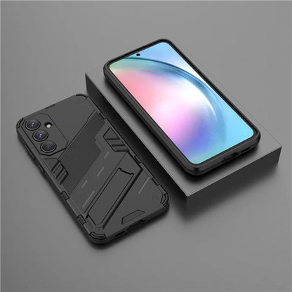For Samsung Galaxy A55 5G Case Scratch-proof TPU+PC Kickstand Phone Back Shell