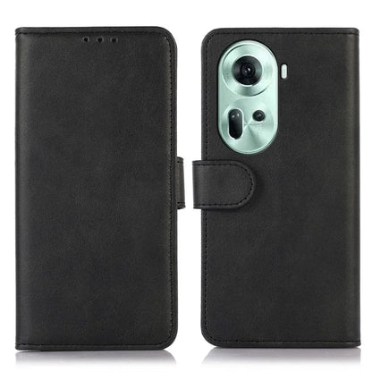 For Oppo Reno11 5G (Global) Wallet Case Leather Cowhide Texture Cell Phone Cover