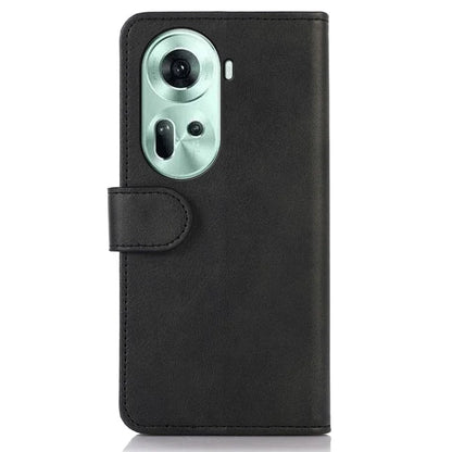 For Oppo Reno11 5G (Global) Wallet Case Leather Cowhide Texture Cell Phone Cover