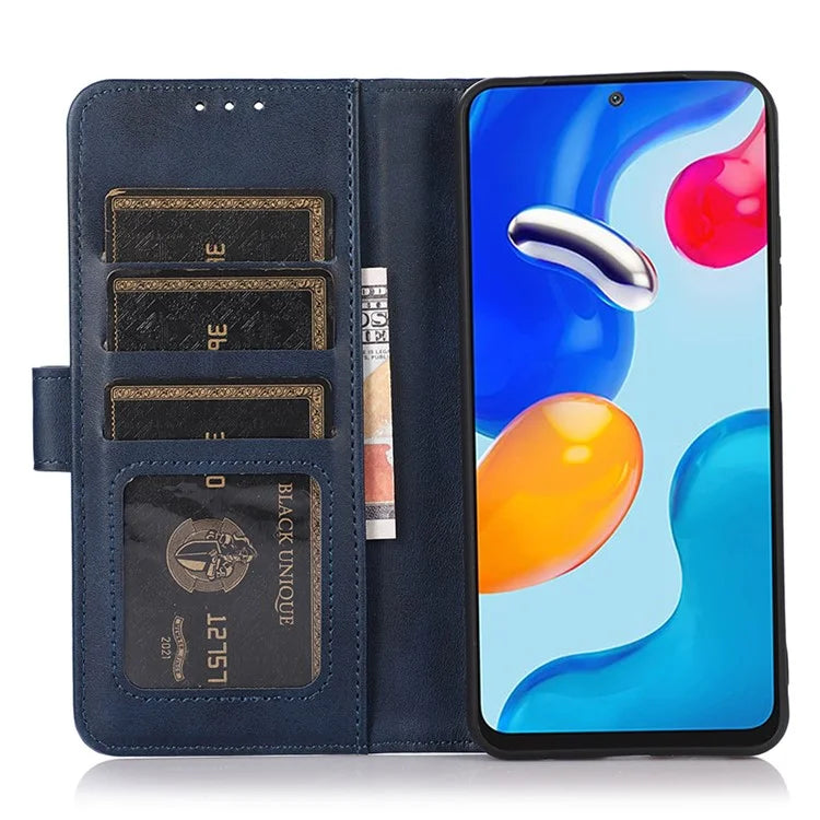 For Oppo Reno11 5G (Global) Wallet Case Leather Cowhide Texture Cell Phone Cover