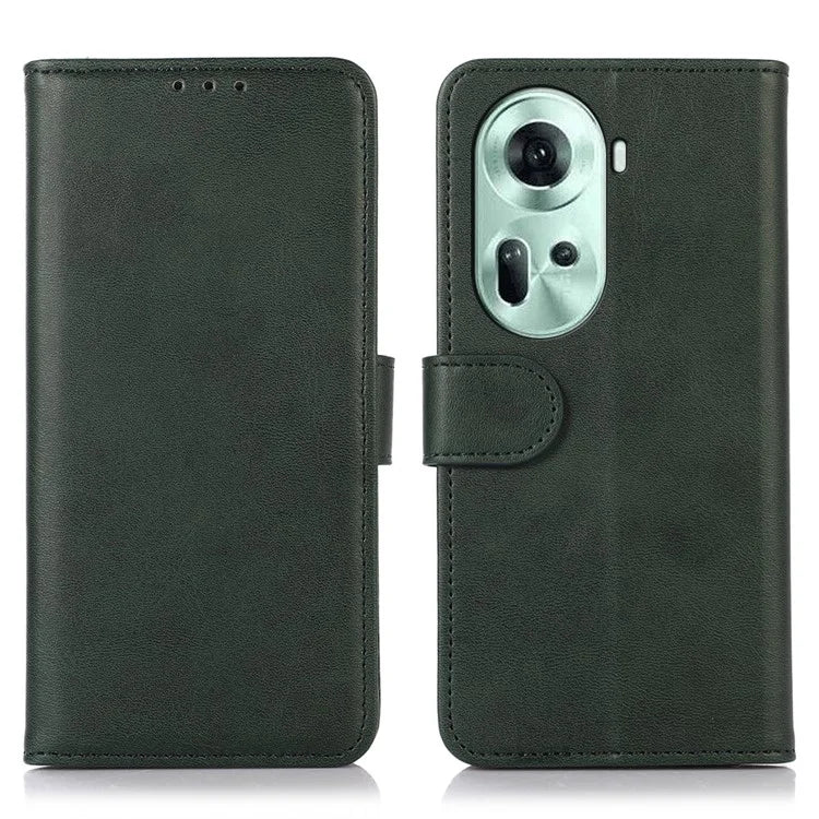 For Oppo Reno11 5G (Global) Wallet Case Leather Cowhide Texture Cell Phone Cover