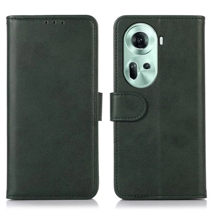 For Oppo Reno11 5G (Global) Wallet Case Leather Cowhide Texture Cell Phone Cover