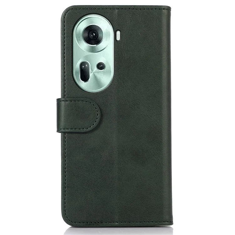 For Oppo Reno11 5G (Global) Wallet Case Leather Cowhide Texture Cell Phone Cover
