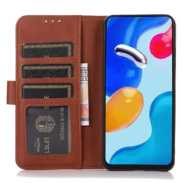 For Oppo Reno11 5G (Global) Wallet Case Leather Cowhide Texture Cell Phone Cover