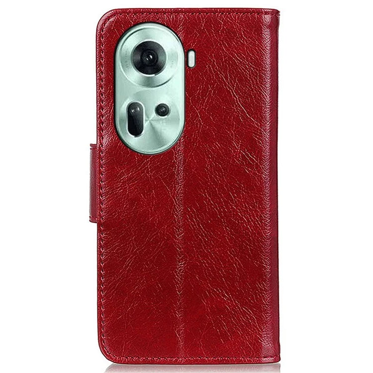 For Oppo Reno11 5G (Global) Wallet Phone Nappa Texture Split Leather Cover
