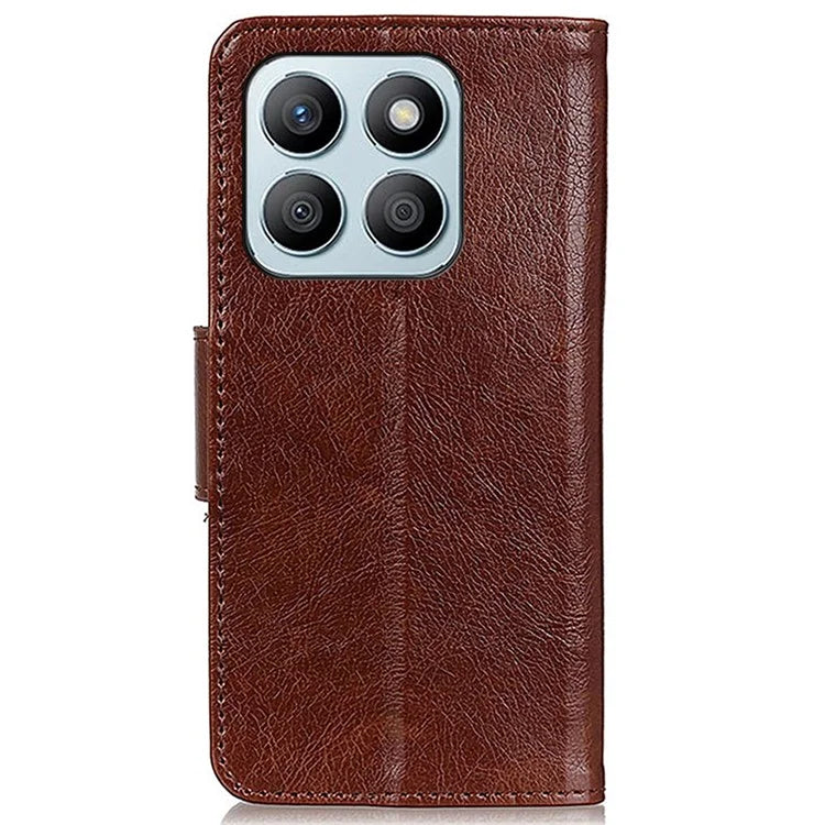 For Honor X8b 4G Split Leather Case Nappa Texture Phone Cover Wallet