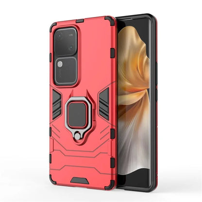 For vivo S18 5G Case Ring Kickstand PC + TPU Anti-scratch Phone Shell