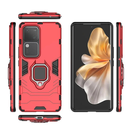 For vivo S18 5G Case Ring Kickstand PC + TPU Anti-scratch Phone Shell