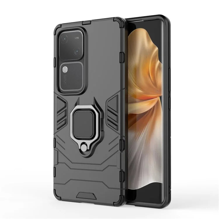 For vivo S18 5G Case Ring Kickstand PC + TPU Anti-scratch Phone Shell