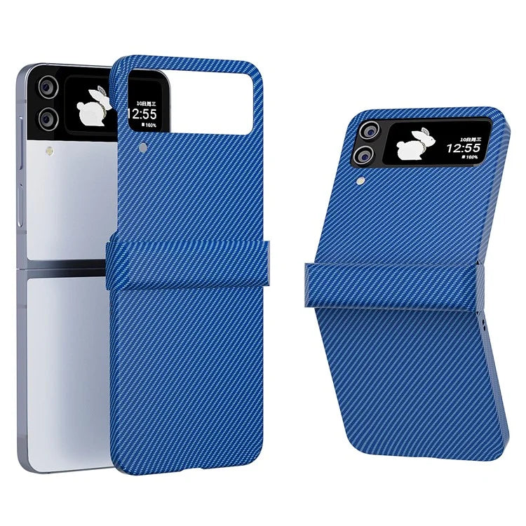 For Samsung Galaxy Z Flip4 5G Case Hard PC Carbon Fiber Texture Anti-fall Back Cover