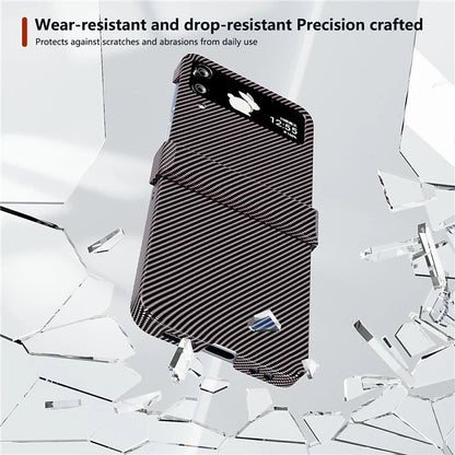 For Samsung Galaxy Z Flip4 5G Case Hard PC Carbon Fiber Texture Anti-fall Back Cover