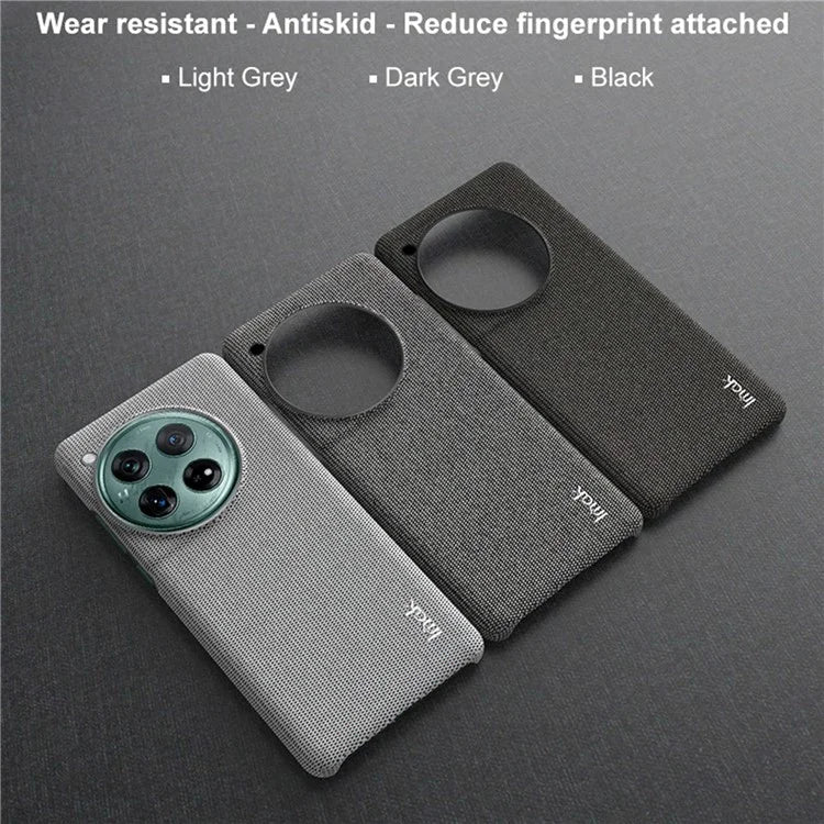 IMAK Ruiyi Series for OnePlus 12 5G Phone Case Leather+PC Cover Cloth Texture