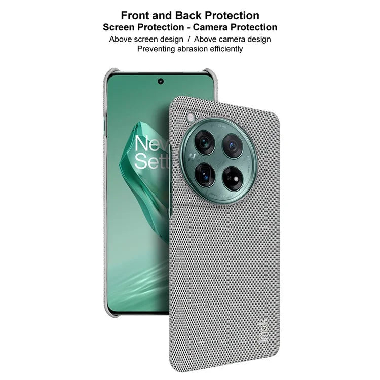 IMAK Ruiyi Series for OnePlus 12 5G Phone Case Leather+PC Cover Cloth Texture