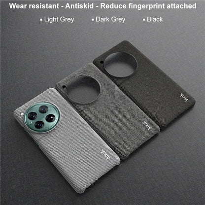 IMAK Ruiyi Series for OnePlus 12 5G Phone Case Leather+PC Cover Cloth Texture