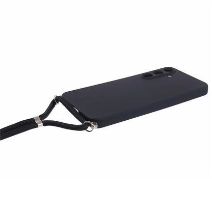 For Samsung Galaxy A55 5G Phone Case TPU Rubberized Protective Cover with Lanyard