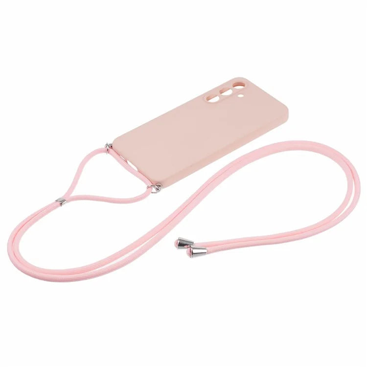 For Samsung Galaxy A55 5G Phone Case TPU Rubberized Protective Cover with Lanyard