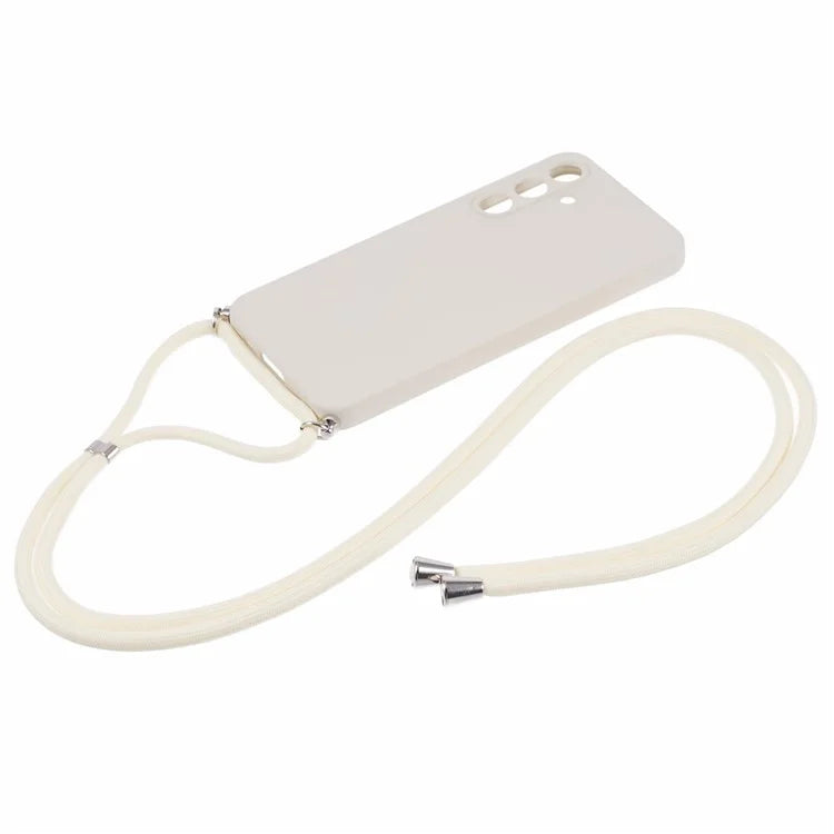 For Samsung Galaxy A55 5G Phone Case TPU Rubberized Protective Cover with Lanyard