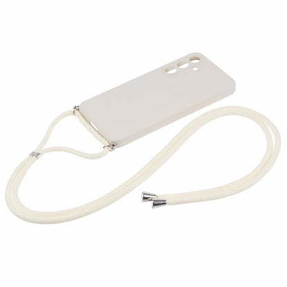 For Samsung Galaxy A55 5G Phone Case TPU Rubberized Protective Cover with Lanyard