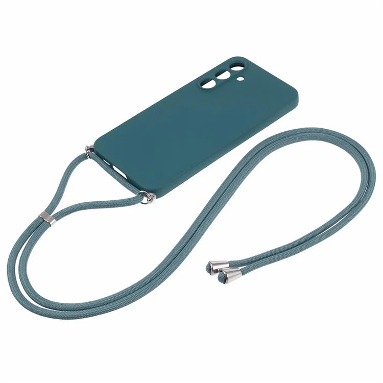 For Samsung Galaxy A55 5G Phone Case TPU Rubberized Protective Cover with Lanyard