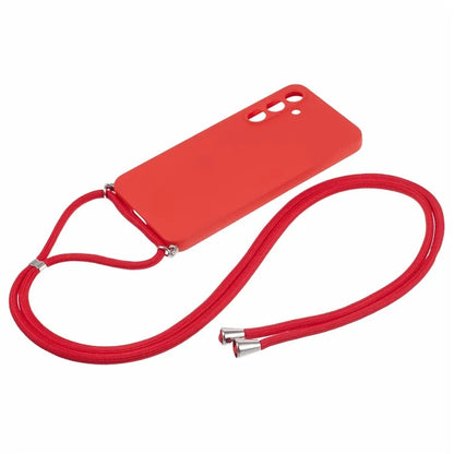 For Samsung Galaxy A55 5G Phone Case TPU Rubberized Protective Cover with Lanyard