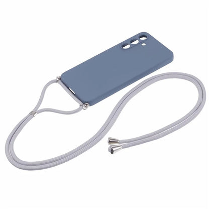 For Samsung Galaxy A55 5G Phone Case TPU Rubberized Protective Cover with Lanyard