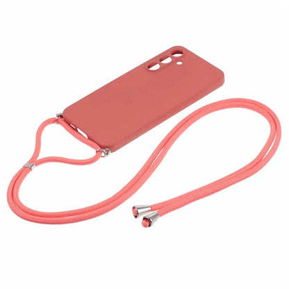 For Samsung Galaxy A55 5G Phone Case TPU Rubberized Protective Cover with Lanyard