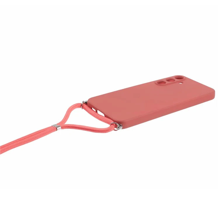 For Samsung Galaxy A55 5G Phone Case TPU Rubberized Protective Cover with Lanyard