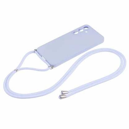 For Samsung Galaxy A55 5G Phone Case TPU Rubberized Protective Cover with Lanyard