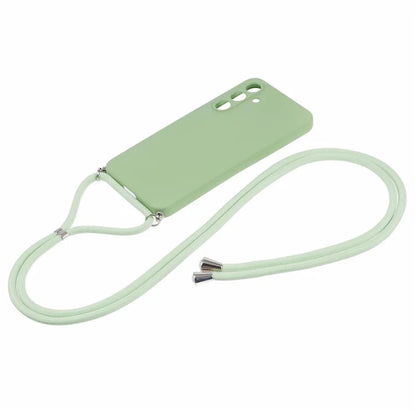 For Samsung Galaxy A55 5G Phone Case TPU Rubberized Protective Cover with Lanyard