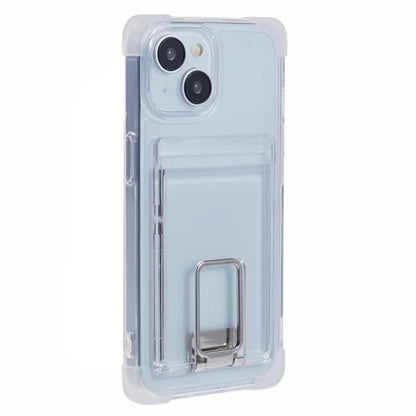 YSM Reinforced Corners Series for iPhone 13 6.1 inch Case Clear Kickstand Phone Back Cover