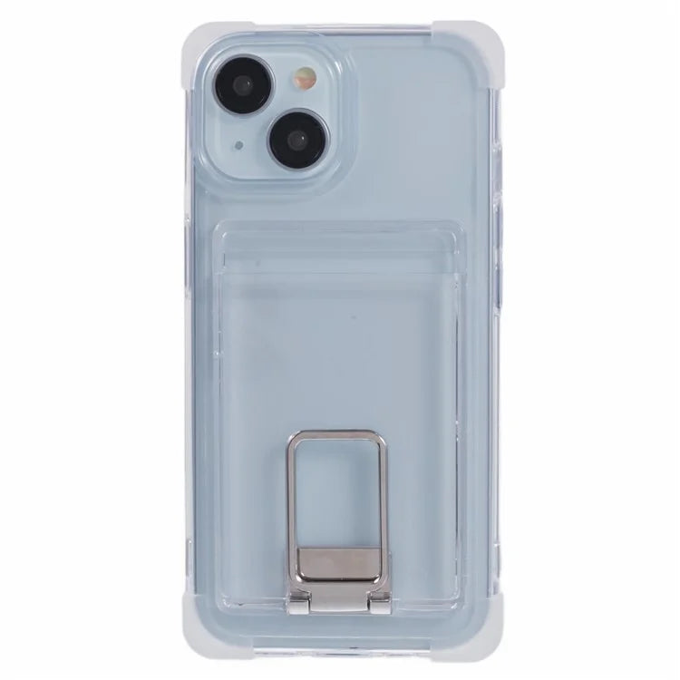 YSM Reinforced Corners Series for iPhone 13 6.1 inch Case Clear Kickstand Phone Back Cover