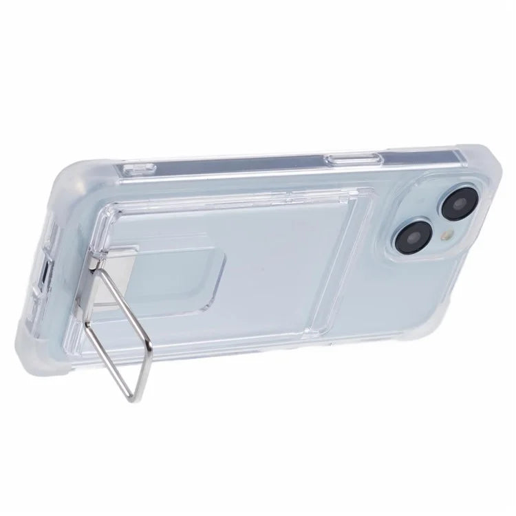 YSM Reinforced Corners Series for iPhone 13 6.1 inch Case Clear Kickstand Phone Back Cover