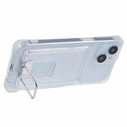 YSM Reinforced Corners Series for iPhone 13 6.1 inch Case Clear Kickstand Phone Back Cover