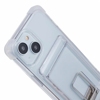 YSM Reinforced Corners Series for iPhone 13 6.1 inch Case Clear Kickstand Phone Back Cover