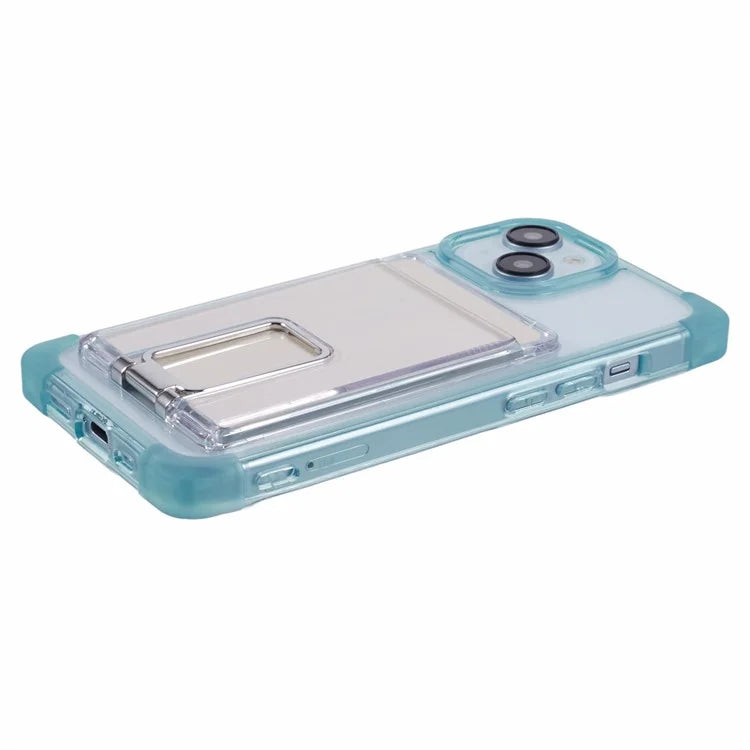 YSM Reinforced Corners Series for iPhone 13 6.1 inch Case Clear Kickstand Phone Back Cover