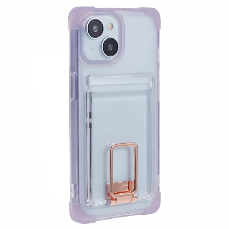YSM Reinforced Corners Series for iPhone 13 6.1 inch Case Clear Kickstand Phone Back Cover