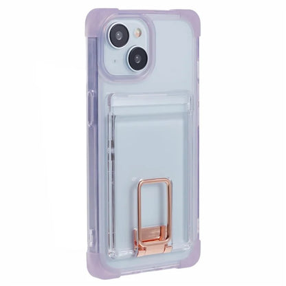 YSM Reinforced Corners Series for iPhone 13 6.1 inch Case Clear Kickstand Phone Back Cover