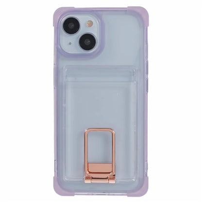 YSM Reinforced Corners Series for iPhone 13 6.1 inch Case Clear Kickstand Phone Back Cover