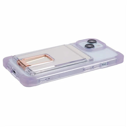 YSM Reinforced Corners Series for iPhone 13 6.1 inch Case Clear Kickstand Phone Back Cover