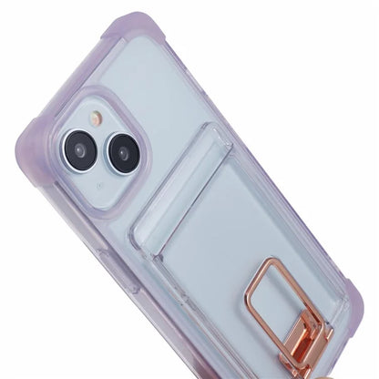 YSM Reinforced Corners Series for iPhone 13 6.1 inch Case Clear Kickstand Phone Back Cover