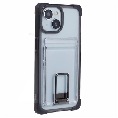 YSM Reinforced Corners Series for iPhone 13 6.1 inch Case Clear Kickstand Phone Back Cover