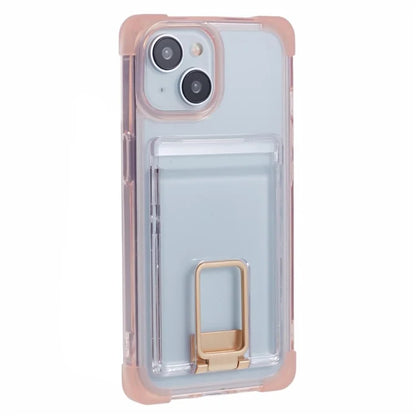 YSM Reinforced Corners Series for iPhone 13 6.1 inch Case Clear Kickstand Phone Back Cover
