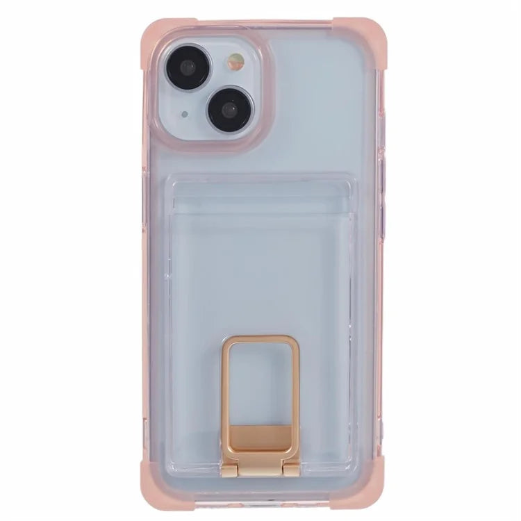 YSM Reinforced Corners Series for iPhone 13 6.1 inch Case Clear Kickstand Phone Back Cover