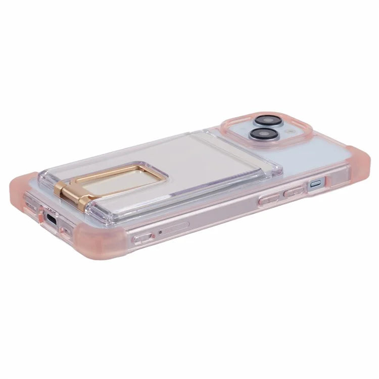 YSM Reinforced Corners Series for iPhone 13 6.1 inch Case Clear Kickstand Phone Back Cover