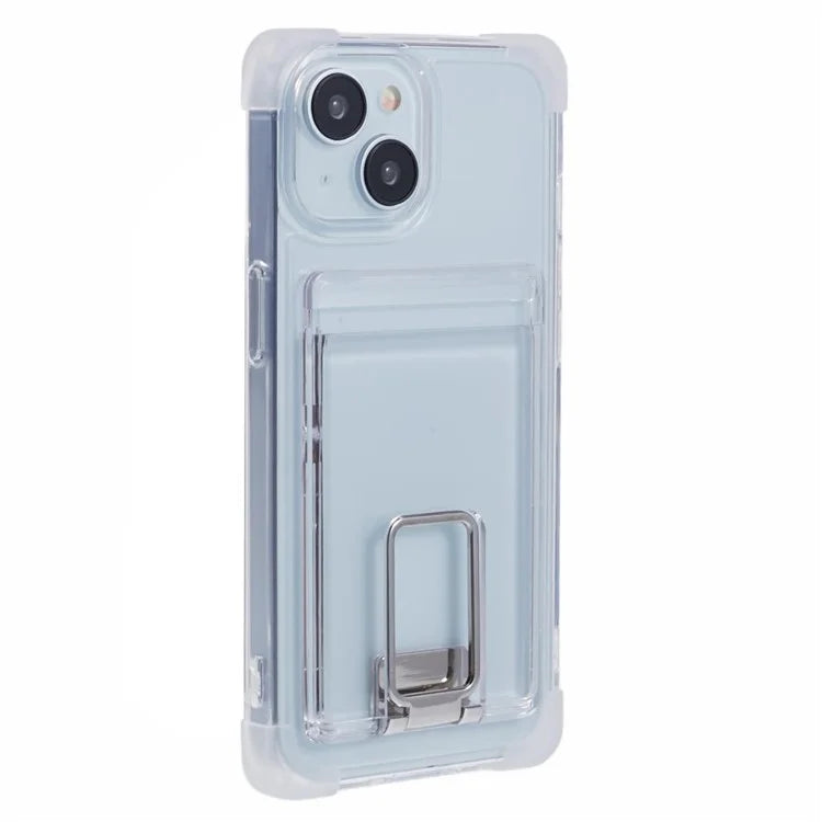 YSM Reinforced Corners Series for iPhone 14 Case TPU+Acrylic Card Holder Phone Cover