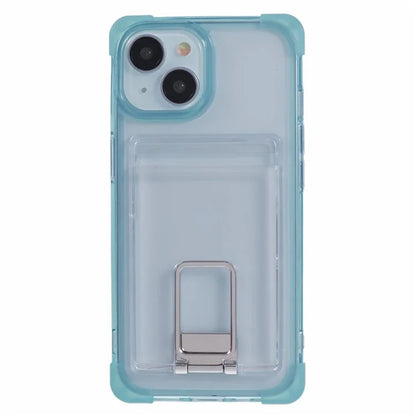 YSM Reinforced Corners Series for iPhone 14 Case TPU+Acrylic Card Holder Phone Cover